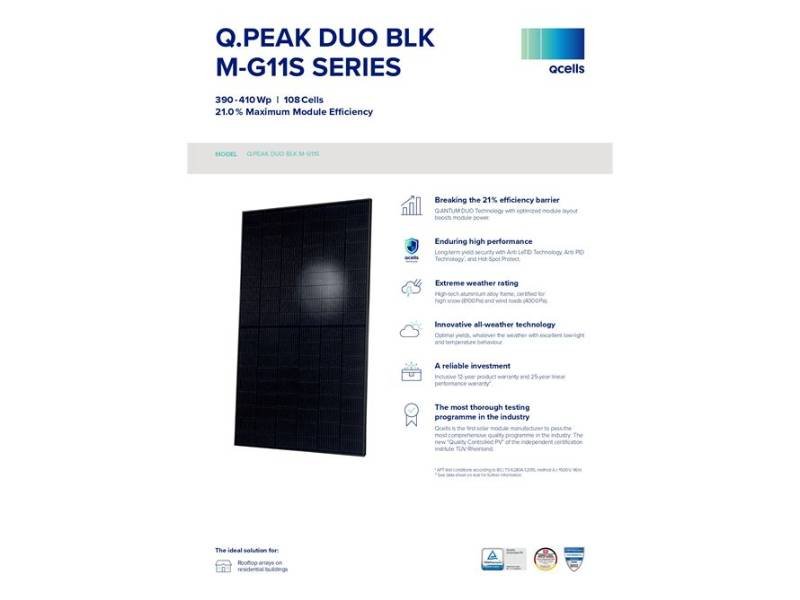 Q CELLS 400W Q.PEAK DUO BLK M-G11S+ 400/115